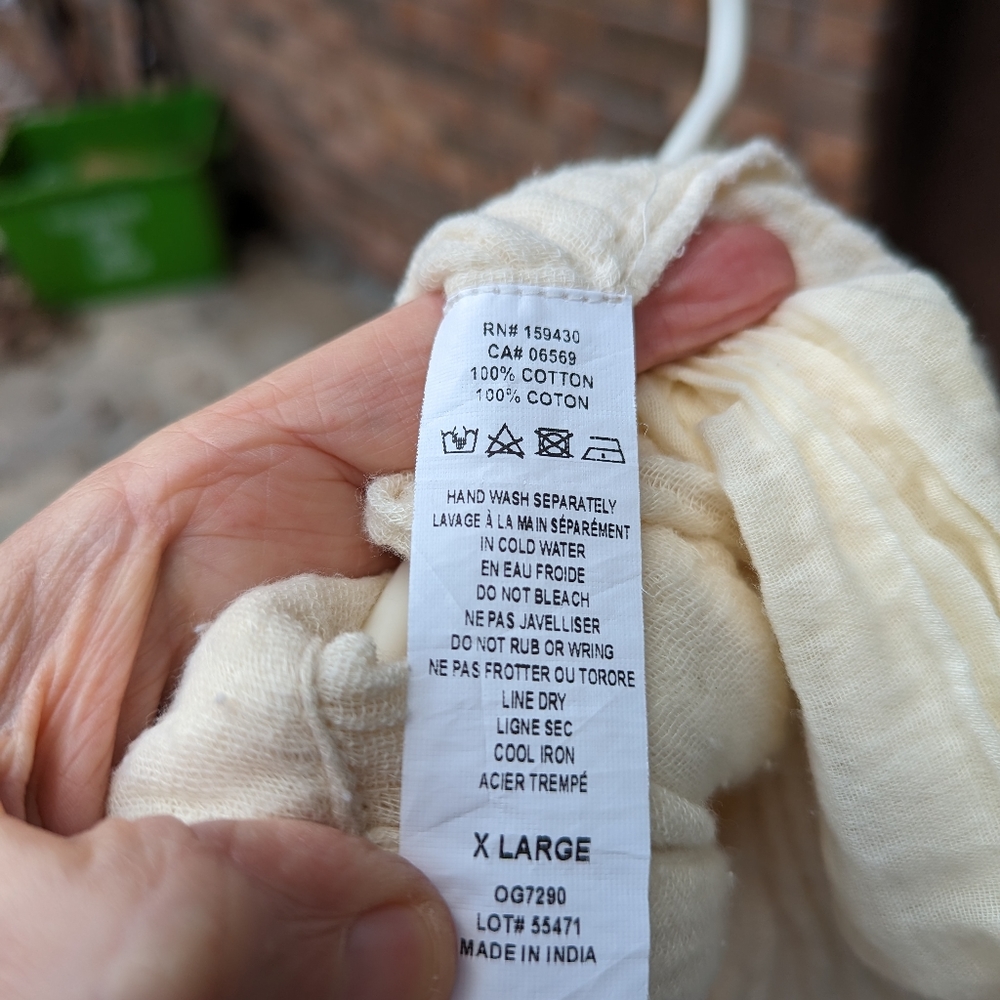 Elan Cream Gauze Button-Front Romper - Picture 2 of 7